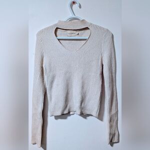 Dreamers Cream Ribbed Long Sleeve Top
